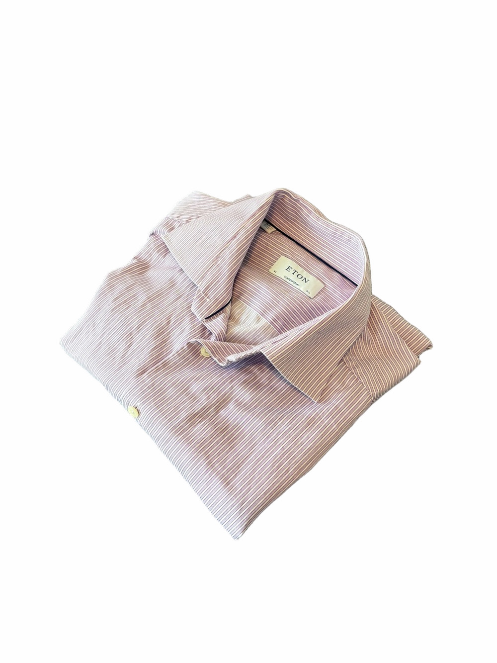 Eton Light Purple Narrow-Striped Cotton Dress Shirt Neck 16 1/2